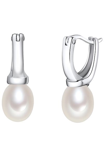 Valero Pearls Perlenohrhänger Ohrhänger Sterling Silber Süßwasser-Zuchtperle weiß