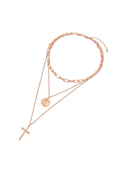 Lulu & Jane Modeschmuckhalskette Kette pembe altın
