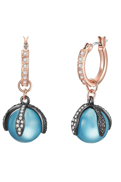 Lulu & Jane Ohrcreolen mit Kristallen von Swarovski® Klappcreolen roségold verziert mit Kristallen von Swarovski
