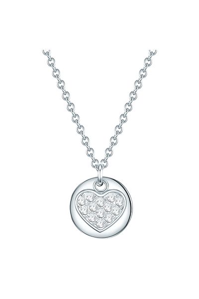 eastside Edelstahlhalskette Kette mit Anhänger Edelstahl Preciosa weiß