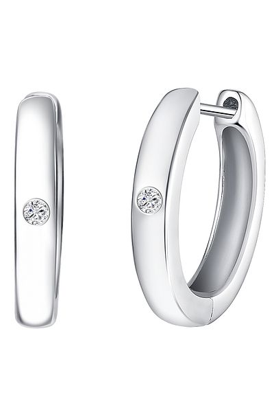 Lulu & Jane Diamantohrcreolen Klappcreolen Sterling Silber Diamant weiß