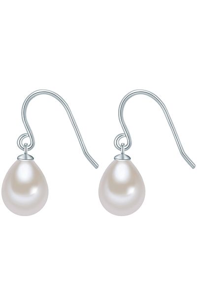 Valero Pearls Perlenohrhänger Ohrhänger Sterling Silber Süßwasser-Zuchtperle weiß