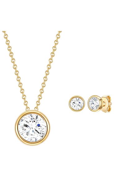 Rafaela Donata Set mit Kristallen von Swarovski® Set (Kette+Ohrstecker)
 Sterling Silber gelbgold verziert mit Kri