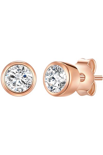 Rafaela Donata Silberohrstecker Ohrstecker Sterling Silber roségold Zirkonia weiß