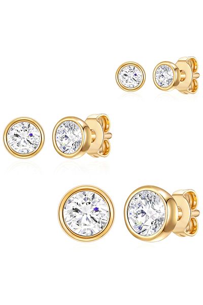 Rafaela Donata Kristalle von Swarovski® 3'lü Set Ohrstecker Sterling Gümüş ile Kristalle von Swa