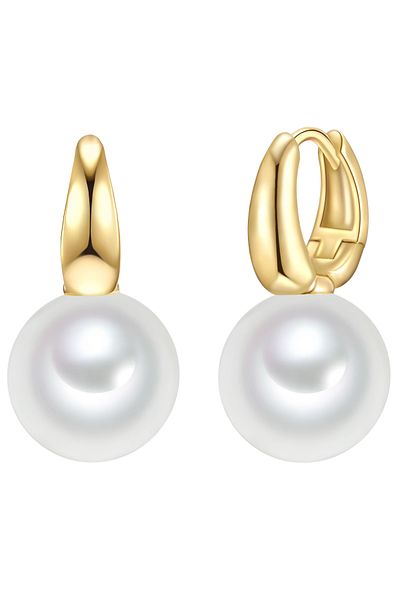Rafaela Donata Perlenohrcreolen Creolen Sterling Silber gelbgold Muschelkernperle weiß