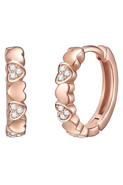Rafaela Donata Silberohrcreolen Creolen Sterling Silber roségold Zirkonia weiß