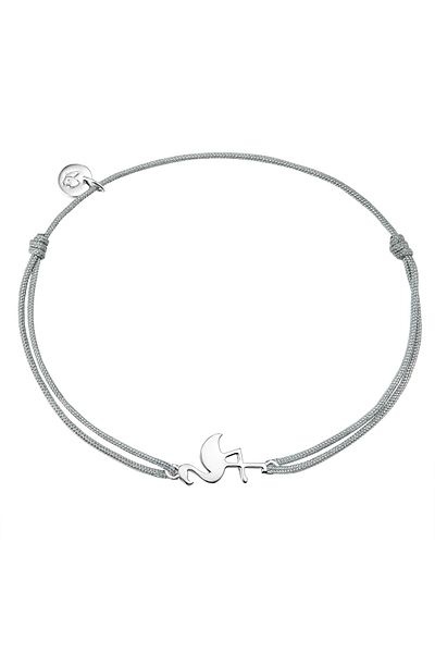 Glanzstücke München Textilarmband Armband Sterling Silber Textil (grau)