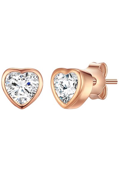 Rafaela Donata Silberohrstecker Ohrstecker Sterling Silber pembe altın Zirkonia weiß