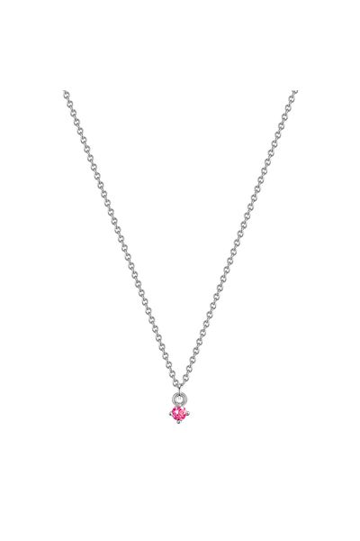 Glanzstücke München Silberhalskette Kette und Anhänger Sterling Silber Turmalin rosa