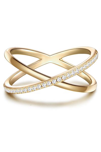 Glanzstücke München Silberring Yüzük Sterling Silber gelbgold Zirkonia weiß