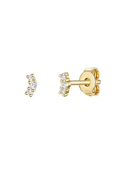 Glanzstücke München Silberohrstecker Ohrstecker Sterling Silber gelbgold Zirkonia weiß