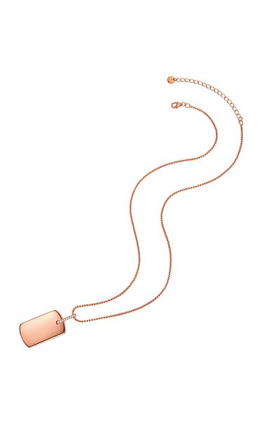 Glanzstücke München Silberhalskette Kette ve Anhänger Sterling Silber roségold Zirkonia weiß
