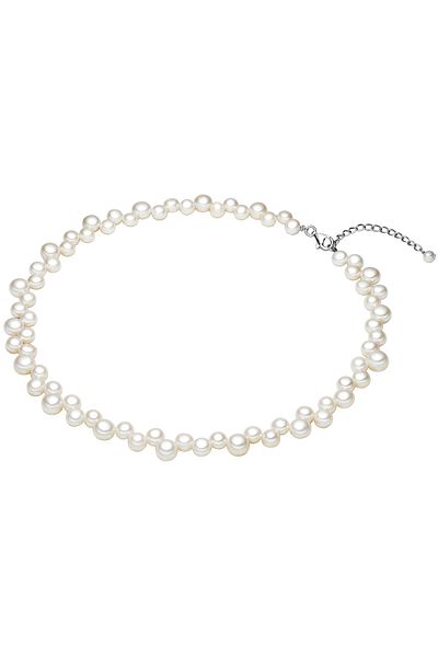 Valero Pearls Perlenhalskette Kette Sterling Silber Süßwasser-Zuchtperle weiß