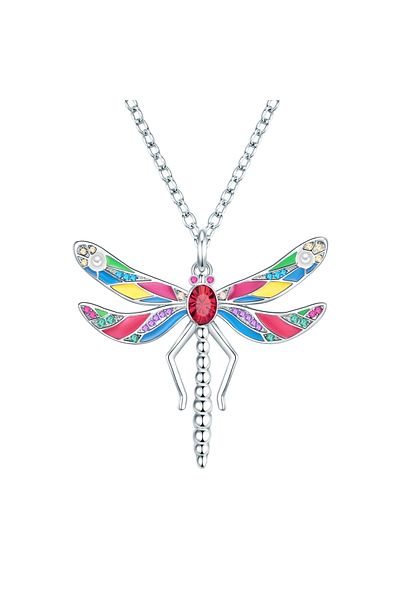 Lulu & Jane Kette mit Kristallen von Swarovski® Kette mit Anhänger Perle (synth.) weiß verziert mit Kristallen v