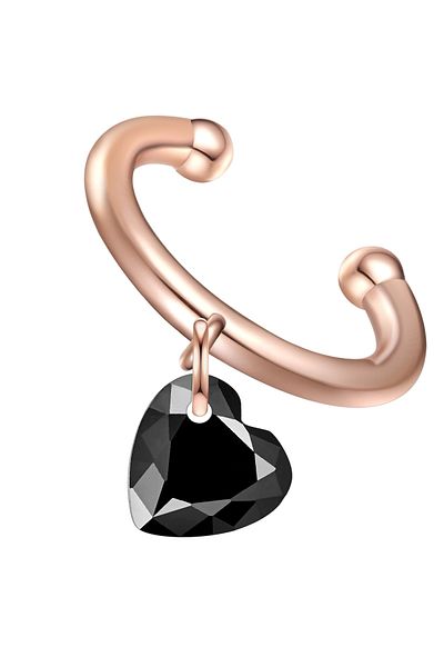 Glanzstücke München Silberohrklemme Ohrklemme Sterling Silber rosévergoldet Spinell schwarz