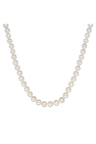Valero Pearls Silberhalskette Kette Sterling Silber Süßwasser-Zuchtperle weiß