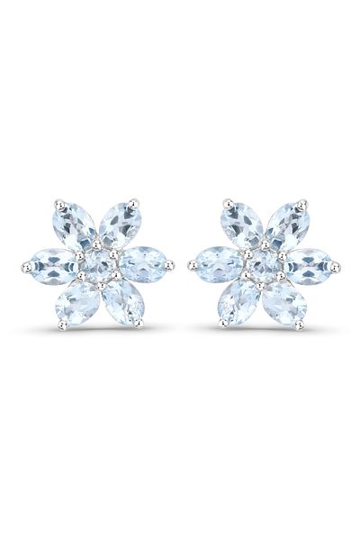 Rafaela Donata Edelsteinohrstecker Ohrstecker Sterling Silber Blautopas