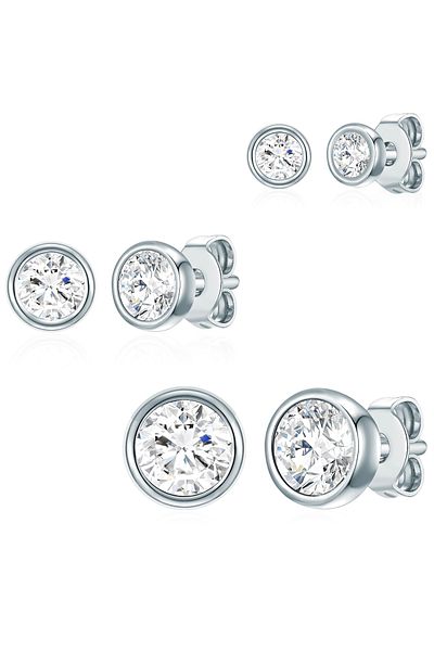 Rafaela Donata Set mit Kristallen von Swarovski® 3er Set Ohrstecker Sterling Silber verziert mit Kristallen von Swa