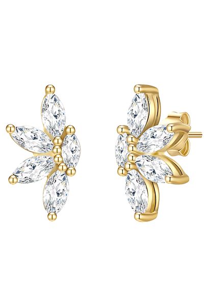 Glanzstücke München Silberohrstecker Ohrstecker Sterling Silber gelbgold Zirkonia weiß