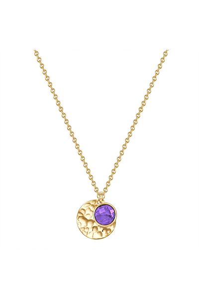 Glanzstücke München Silberhalskette Kette ve Anhänger Sterling Silber gelbgold Ametist