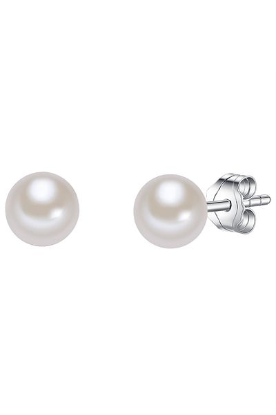 Valero Pearls Perlenohrstecker Ohrstecker Sterling Silber Süßwasser-Zuchtperle weiß