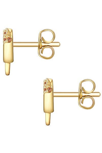 Glanzstücke München Silberohrstecker Ohrstecker Sterling Silber gelbgold Zirkonya gül