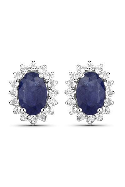 Rafaela Donata Edelsteinohrstecker Ohrstecker Sterling Silber Saphir blau Topas weiß
