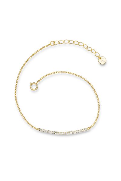 Glanzstücke München Silberarmband Armband Sterling Silber gelbgold Zirkonia weiß