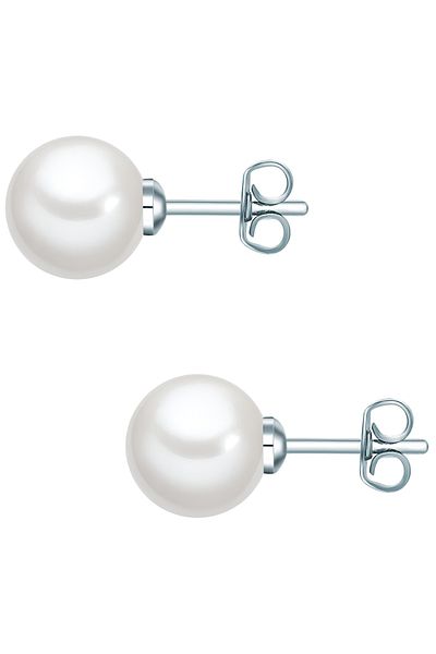 Lulu & Jane Perlenohrstecker Ohrstecker Muschelkernperle weiß