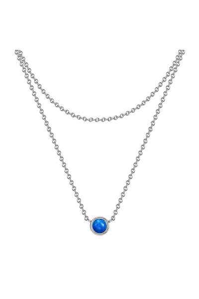 Glanzstücke München Silberhalskette Kette mit Anhänger Sterling Silber Lapis Lazuli