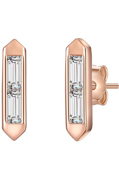 Glanzstücke München Silberohrstecker Ohrstecker Sterling Silber roségold Topas weiß