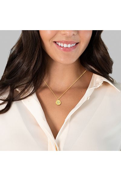 Glanzstücke München Silberhalskette Kette mit Anhänger Sterling Silber gelbgold Amazonit grün Zirkonia weiß