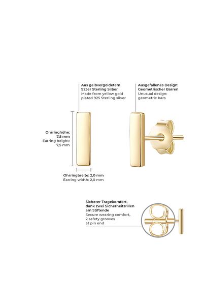 Glanzstücke München Silberohrstecker Ohrstecker Sterling Silber gelbgold