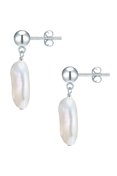 Valero Pearls Perlenohrhänger Ohrhänger Sterling Silber Süßwasser-Zuchtperle weiß