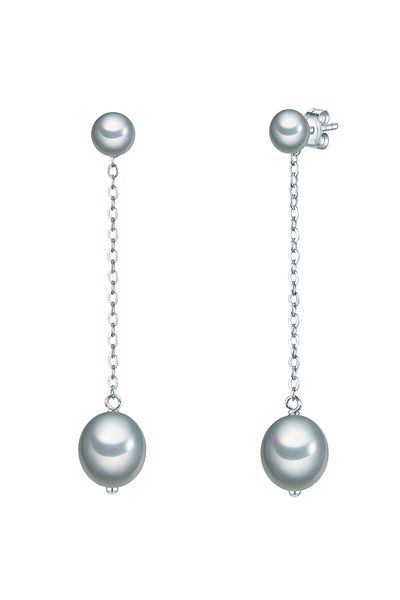 Valero Pearls Perlenohrstecker Ohrhänger Sterling Silber Süßwasser-Zuchtperle grau