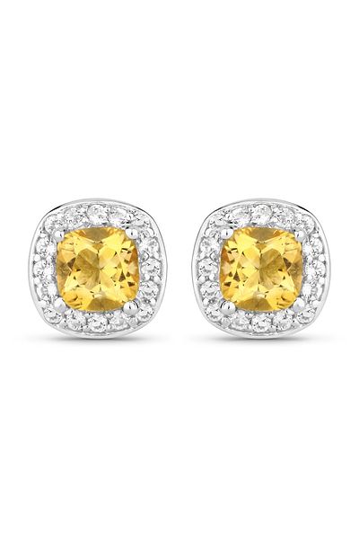 Rafaela Donata Edelsteinohrstecker Ohrstecker Sterling Silber Citrin Topas weiß