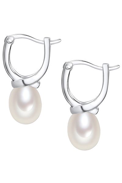 Valero Pearls Perlenohrhänger Ohrhänger Sterling Silber Süßwasser-Zuchtperle weiß