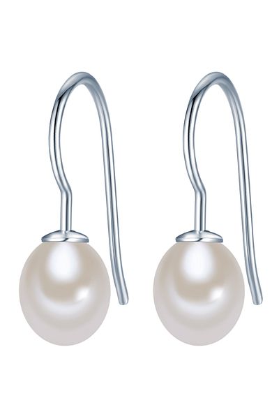 Valero Pearls Perlenohrhänger Ohrhänger Sterling Silber Süßwasser-Zuchtperle weiß