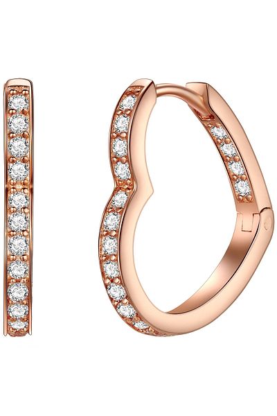 Rafaela Donata Silberohrcreolen Klappcreolen Sterling Silber roségold Zirkonia weiß