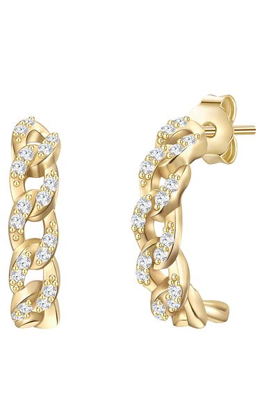 Glanzstücke München Silberohcreolen Creolen Sterling Silber gelbgold Zirkonia weiß