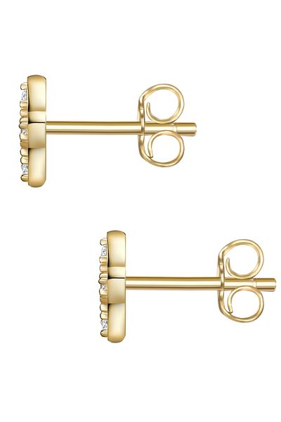 Glanzstücke München Silberohrstecker Ohrstecker Sterling Silber gelbgold Zirkonia weiß