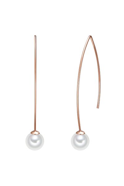 Lulu & Jane Perlenohrhänger Ohrhänger roségold Muschelkernperle weiß