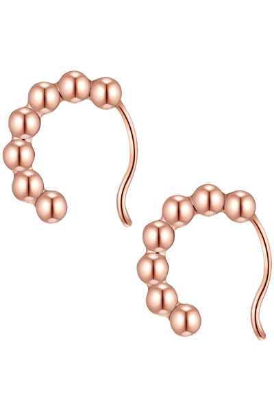 Lulu & Jane Modeschmuckohrcreolen Ohrklemme roségold
