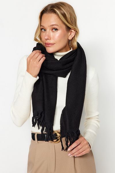 Trendyol Collection Schwarzer weicher strukturierter Schal TWOAW24AT00009