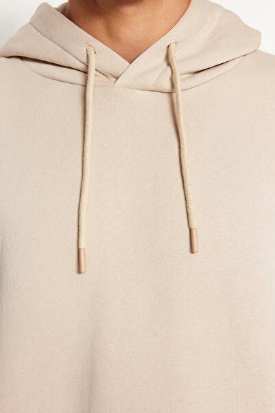 Trendyol Collection Stone oversized / Wide Cut με κουκούλα Φούτερ με φλις εσωτερικά/Ζεστό αθλητικό κοστούμι TMNAW24EM00002