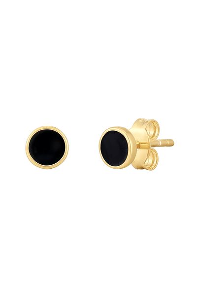 Glanzstücke München Silberohrstecker Ohrstecker Sterling Silber gelbgold Emaille schwarz