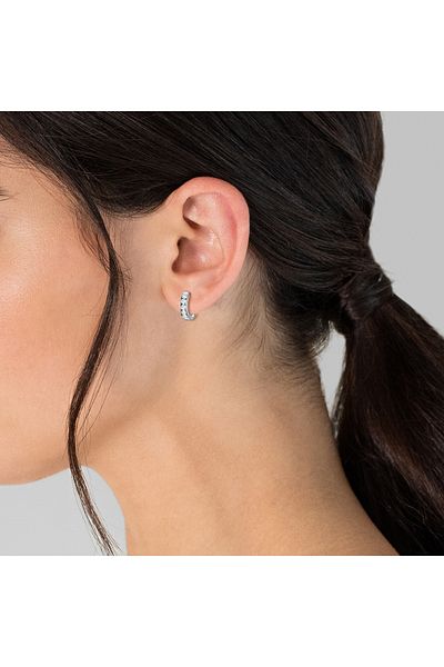 Trilani Silberohrcreolen Creolen Sterling Silber Zirkonia weiß