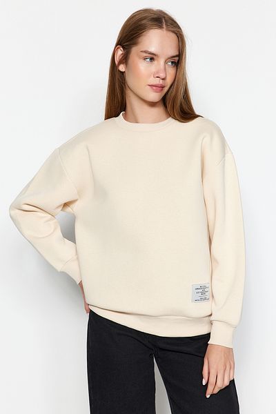Trendyol Collection Open Stone Label Detailní Regular Crew Neck Pletená mikina TWOAW24SW00289