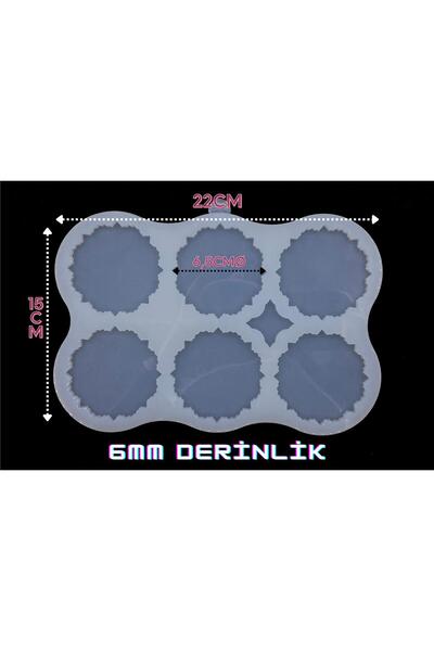 epoksikalipmarketi Epoksi Silikon Kalıp / 6lı Dekoratif Magnet Kalıbı
